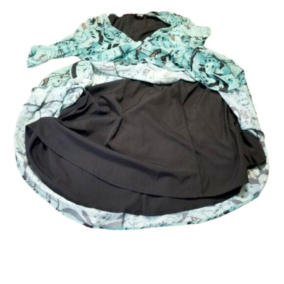 eShakti Women's Turquoise Print Sheath Midi Dress Sz Large 12 Long Sleeves - Picture 8 of 11
